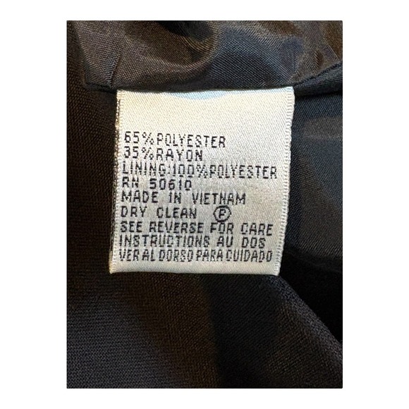 Vintage Le Suit Black Zebra Butterfly Print Skirt Suit Set Women Size 16P - Picture 12 of 12